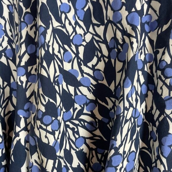 Tibi Cotton Blue Floral Side Zip Knot A-Line Skirt Size 4 - Picture 5 of 7